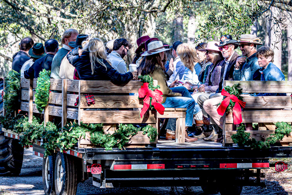 Club guests travelling together on the Tally-Ho Wagon.